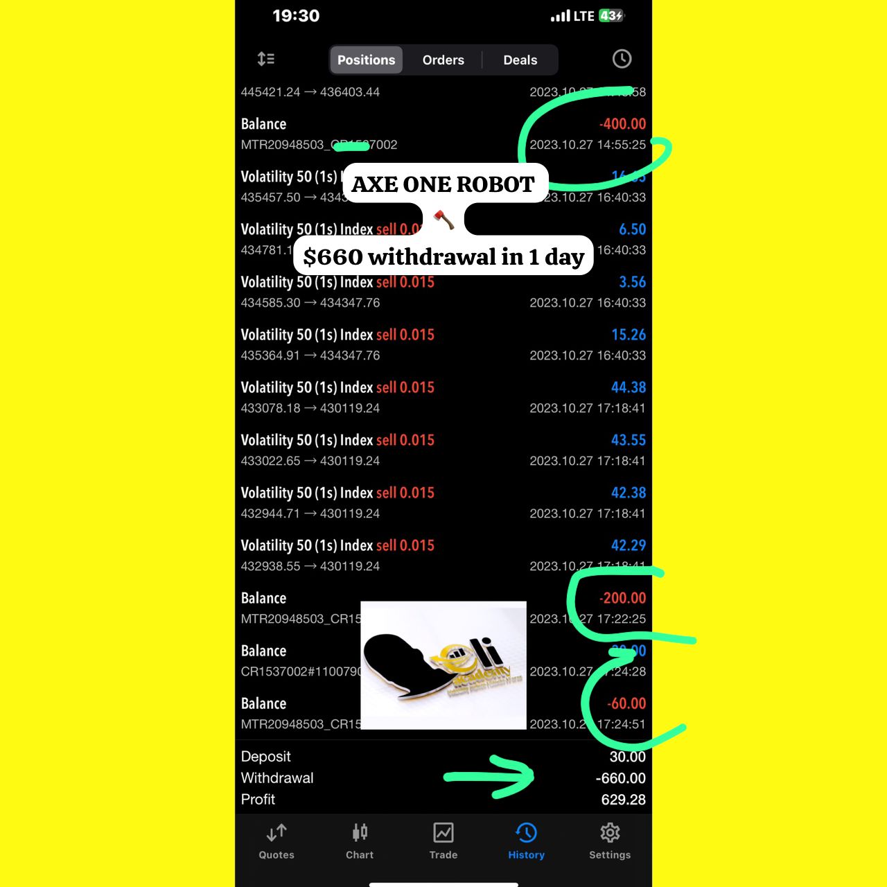 $660 withdrawal proof