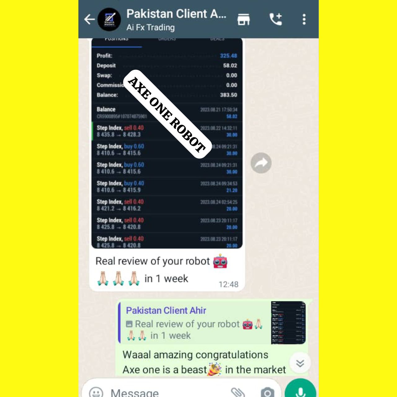 Pakistan client $58 to $383